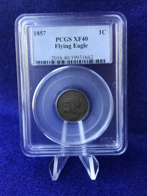 1857 FLYING EAGLE CENT 1c PENNY *PCGS XF40 EXTREMELY FINE*