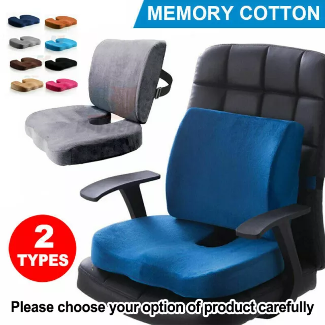 Memory Foam Lumbar Back Neck Pillow Support Seat Cushion Home Office Car Chair