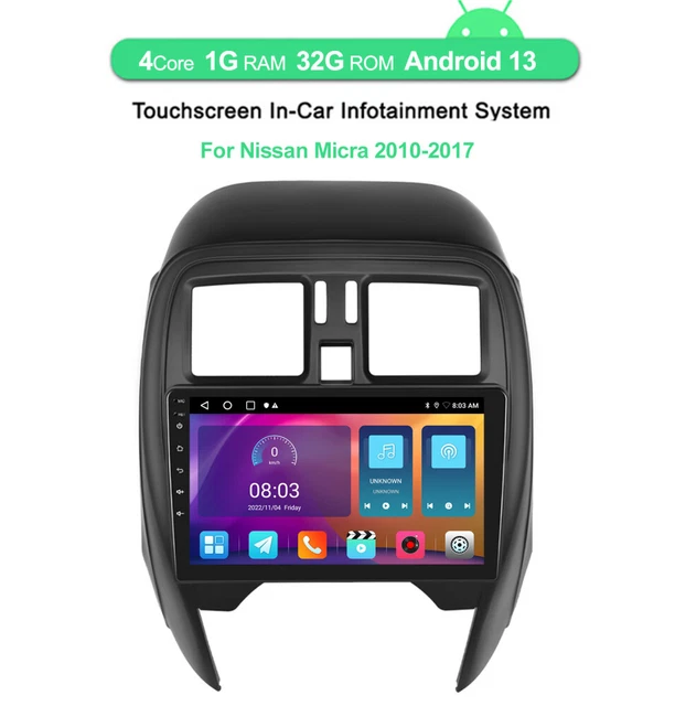 Mascherina Per Autoradio 1DIN Per Nissan Micra K13 (2010-2013) – Cornice Di Adattamento Nero