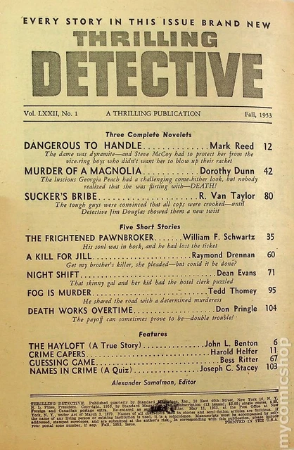 Thrilling Detective Pulp Sep 1953 Vol. 71 #4 FN- 5.5 3