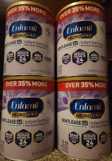 4 Large Cans of Enfamil NeuroPro Gentlease (27.4 Oz) each. N