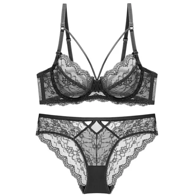 Ms.Bra Ultra-thin Women Bras Set Underwire Brassiere Lace Sheer Sexy Lingerie bh 2