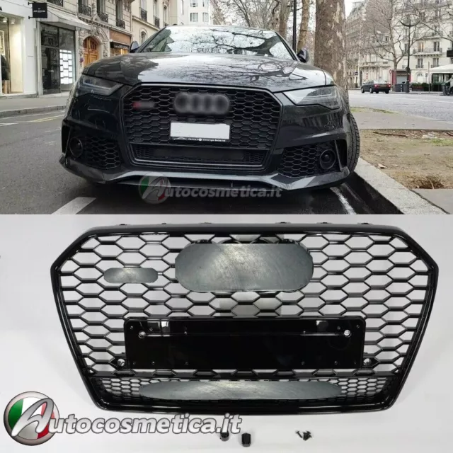 Griglia calandra mascherina Quattro nera per Audi A7 4G Facelift 2014-2018