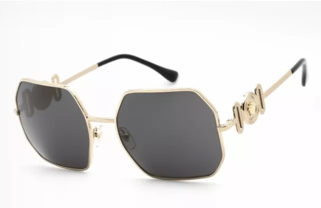 New VERSACE Gold Gray Oversized Women's Sunglasses RR