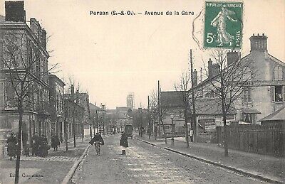 Cpa 95 Persan Avenue De La Gare