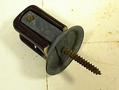 Vintage BROWN CERAMIC WIRE INSULATOR 3628 LAG BOLT POLE TELEPHONE ELECTRIC POST