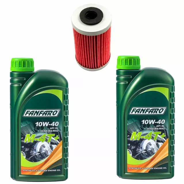 10W40 Motoröl Set 2 Liter Ölfilter MF155 für KTM Duke 200 125 RC 125 RC125