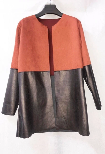 VESTE FEMME EFFET simili cuir et daim neuve taille unique du 36 au