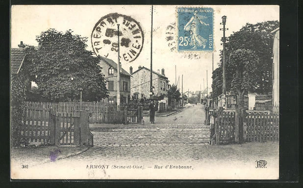 CPA Ermont, Rue d´Eaubonne, vue de la rue