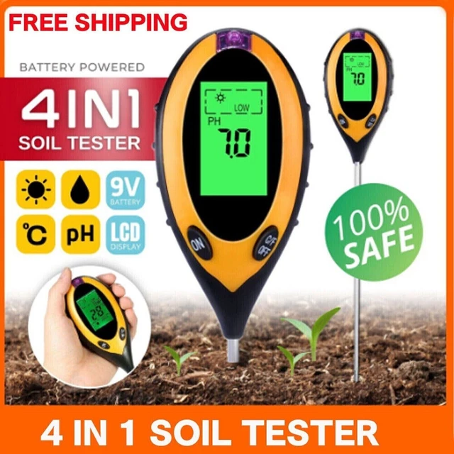 4 IN 1 PH Tester Soil Water Moisture Light Test Meter for Garden Plant ...