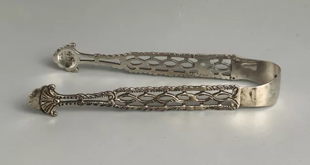 George III Cast Solid Silver Sugar Tongs 30g c1770 BZX