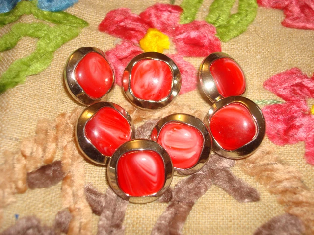 Bouton Vintage Rouge Pastille – Mercerie Ancienne, Lot De 1 à 10 Pièces, Occasion