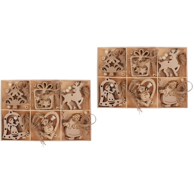nativity decor 2x Weihnachten Holz Geschenk Tags Holz Design Chips