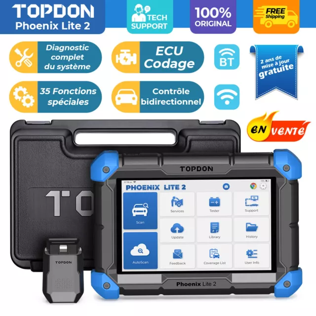 🔥TOPDON Phoenix Lite 2 Profi KFZ OBD2 Appareil de diagnostic ECU Codage Auto FR