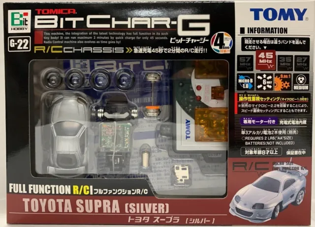 Tomy Tomica Bit Char-G G-22 Toyota Supra Silver R/C Car New Sealed U.s.