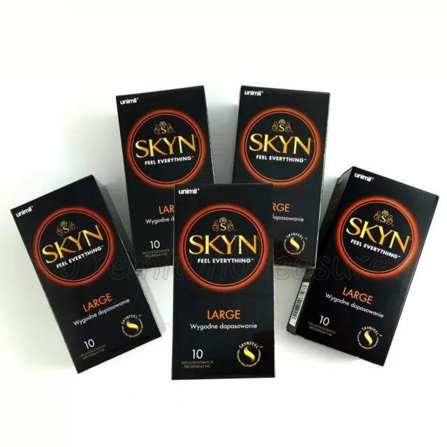 Skyn Grand Condoms King Taille XL XXL sans Latex Lisse 5 Boîtes De 50 Pièces