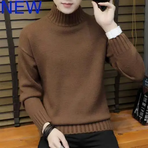 Knitwear Casual Tops Sweater Mens Half Turtleneck Jumper Knitted Pullover Tops