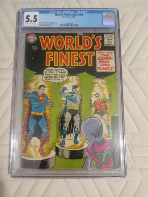 Worlds Finest #96 (Dc Comics,1958) CGC 5.5 Mickey Mantle on back cover