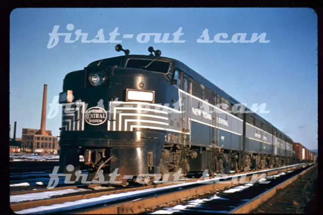 R DUPLICATE SLIDE - New York Central NYC ALCO FA ABBA Action w/ Freight