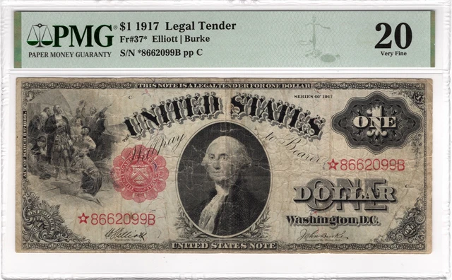 $1 1917 Legal Tender Fr#37* PMG VF20