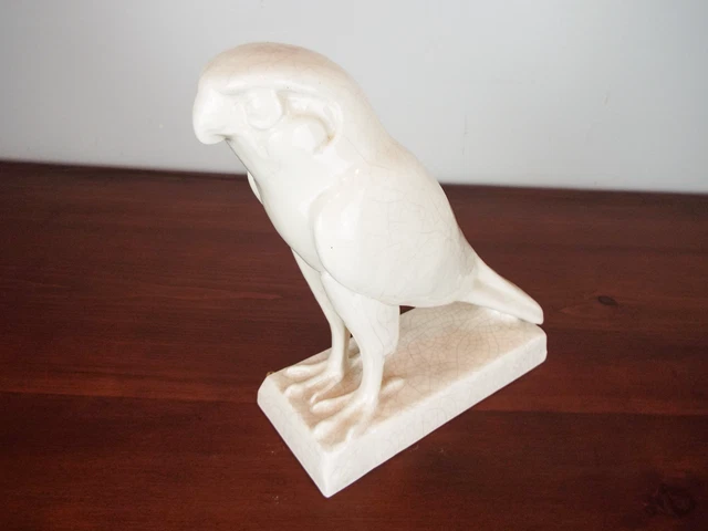 Vintage Glazed Ceramic Falcon Stamped Alexander Praniks Ceramics Crazed Effect