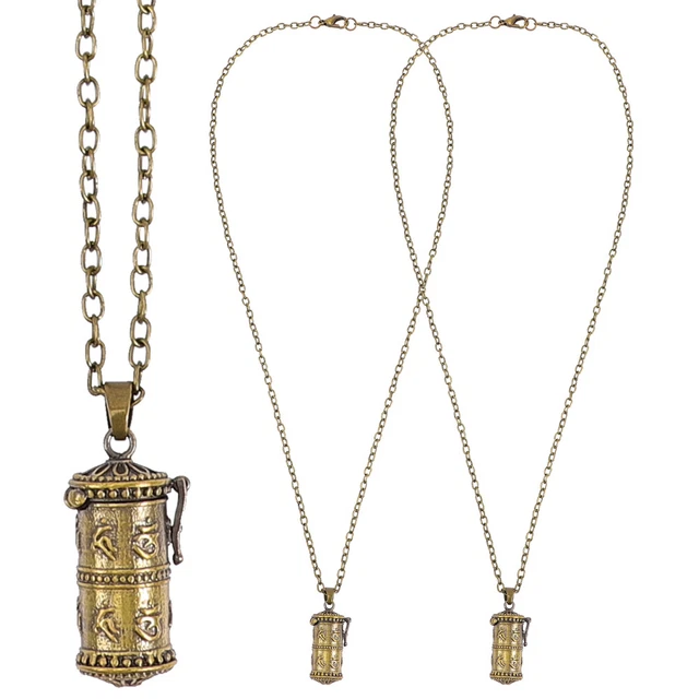 2 Pz Collana Urna Cremazione Ciondolo Memoriale Uomo Catena Collane Cilindriche