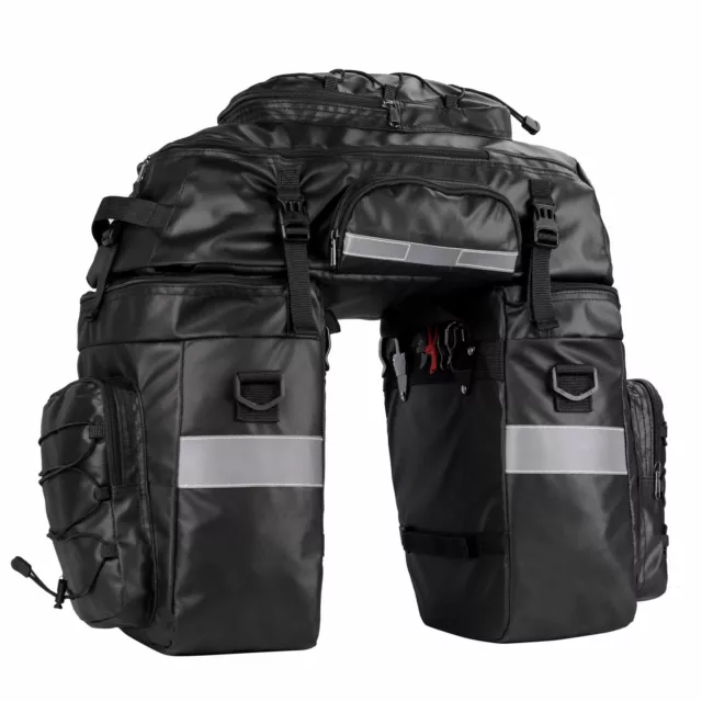 31L Waterproof 3 In 1 Bike Rear Seat Trunk Bag Panniers Bag Bicycle Saddle Bag