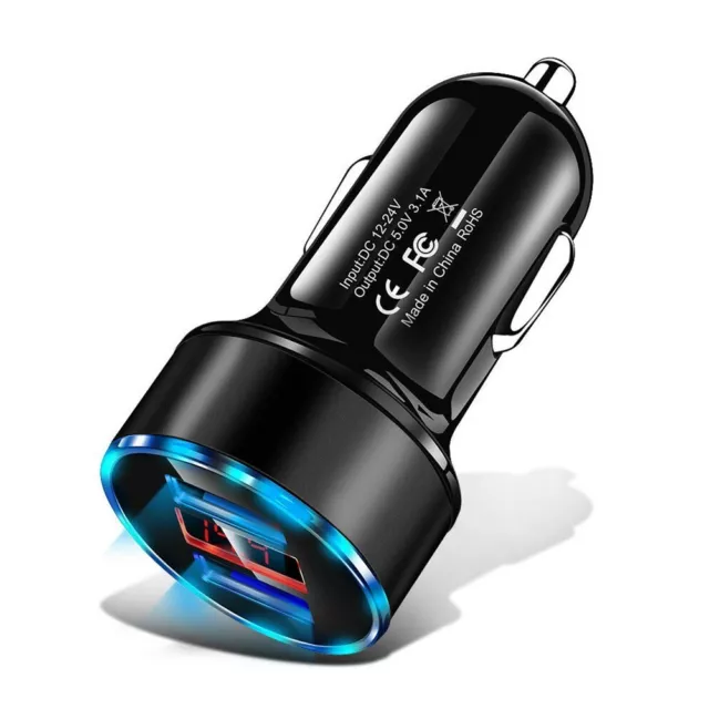 1pc 3.1A 12-24V Dual USB Coche Cigarrillo Cargador Mechero Digital LED