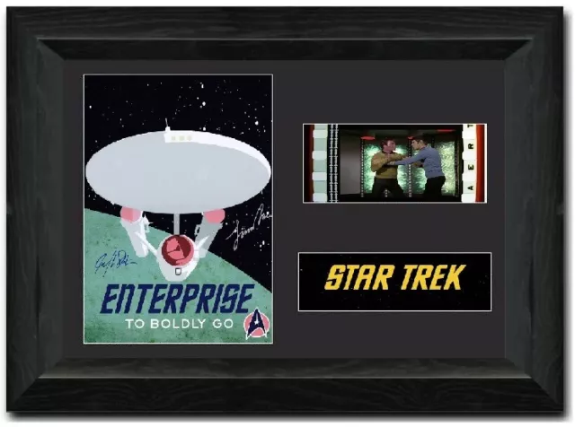 Star Trek 35 mm Film Cell Display Stunning Framed Signed Kirk/Spock L@@K