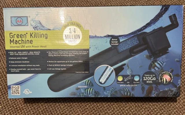 AA Aquarium - Green Killing Machine UV Sterilizer AAUV24W Up To 120G +Ships Free