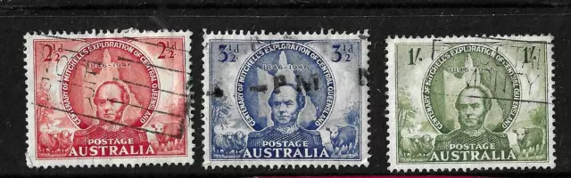 AUSTRALIA 1946 -MITCHELL'S EXPLORATION - Set of 3 - SG 216 to 218 - Fine used