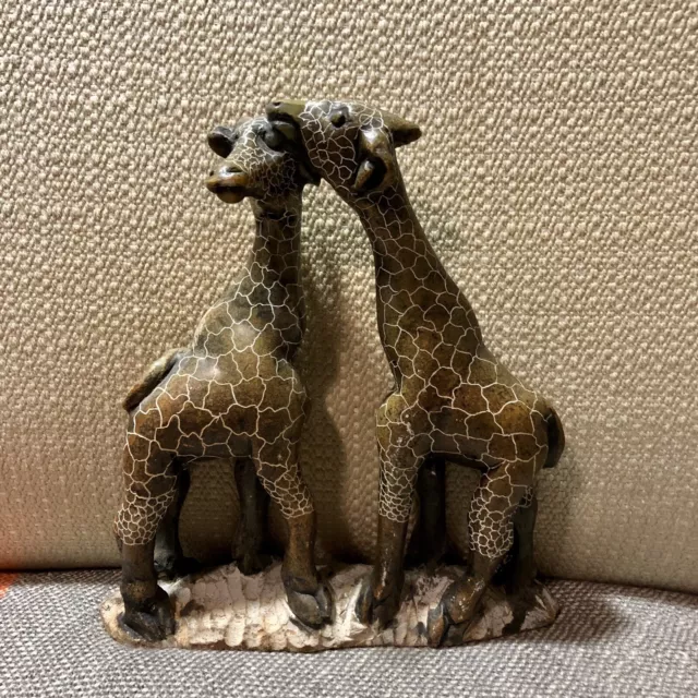 Beautiful Hand Carved Stone Giraffe Sculpture Figurine 7”