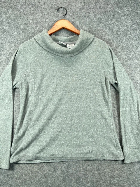 Athletic Works Shirt Womens Large Gray Fleece Cowl Neck Top Long Sleeve Casual