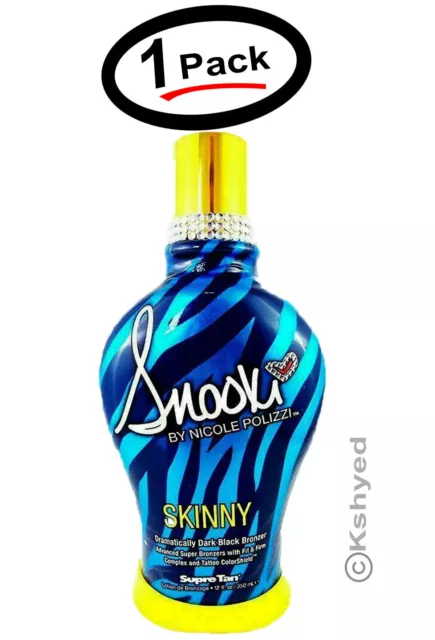 (1 Pack) Supre SNOOKI Skinny Ultra Dark BLACK Bronzer Tanning Lotion 12 Oz.