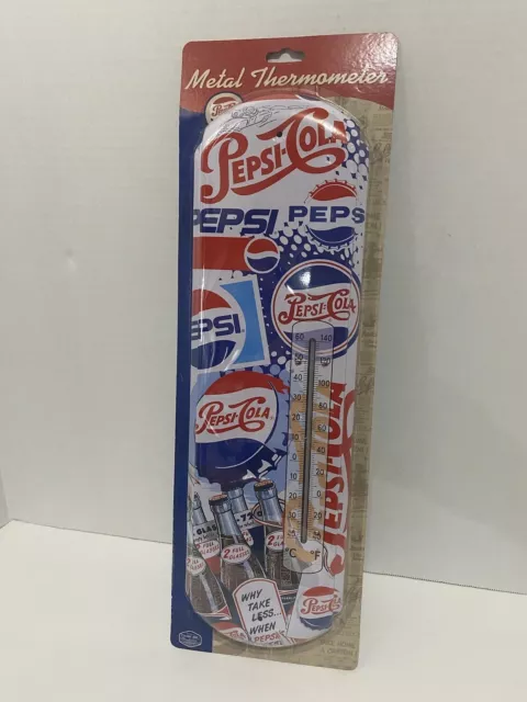 Pepsi -Cola Retro Metal Thermometer Indoor Outdoor