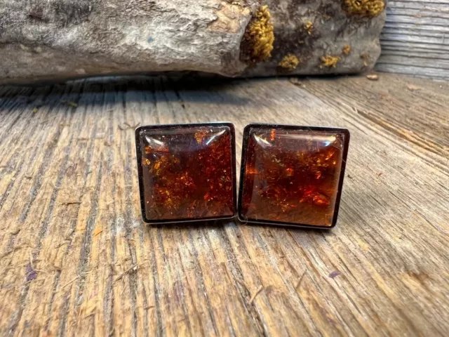 Amber Gemstone 925 Sterling Silver Cufflinks For Men's Handmade Jewelry