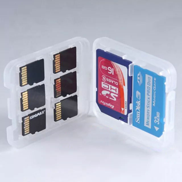 1* Transparent Protector Holder Micro Box For SDHC TF MS Memory Card Case