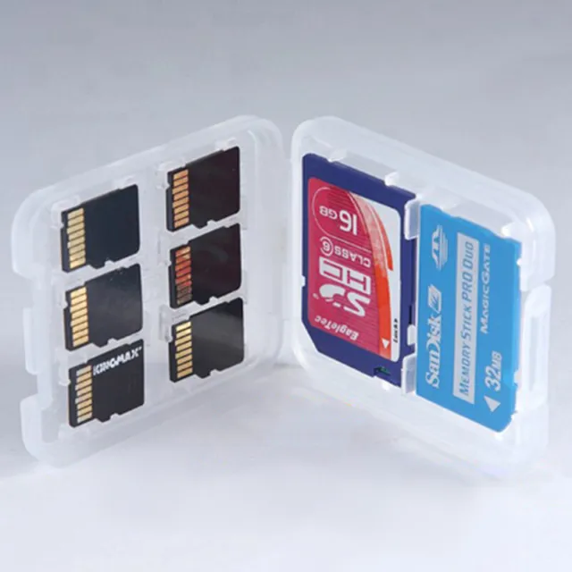 1 pieza Soporte protector transparente microcaja para tarjeta de memoria SDHC TF MS CATM