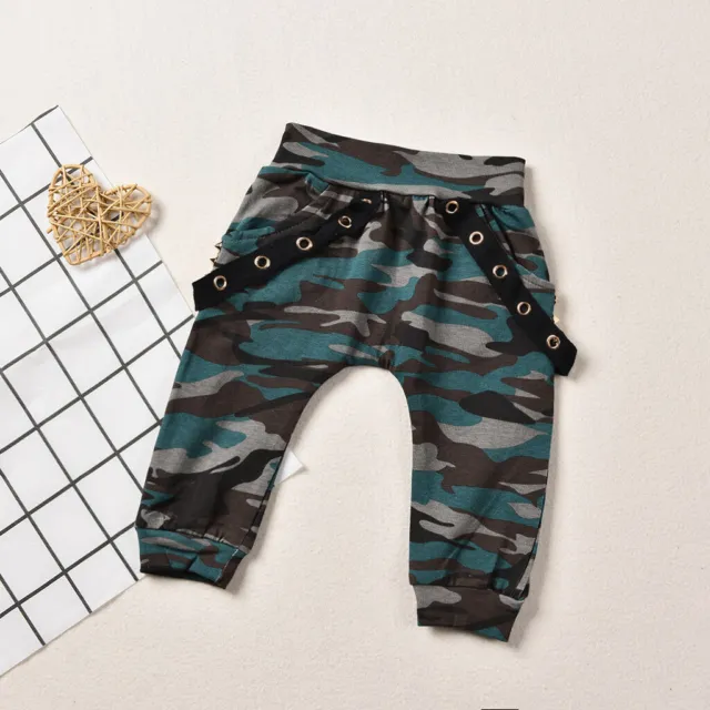 Newborn Baby Boys Clothes Letter Camo Tops Trousers Pants Tracksuit Outfits Set 7