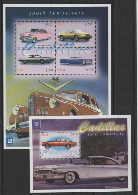 Niue 2003 -100° Anniversary Cadillac 5 V. IN 2 Bf MNH MF95544