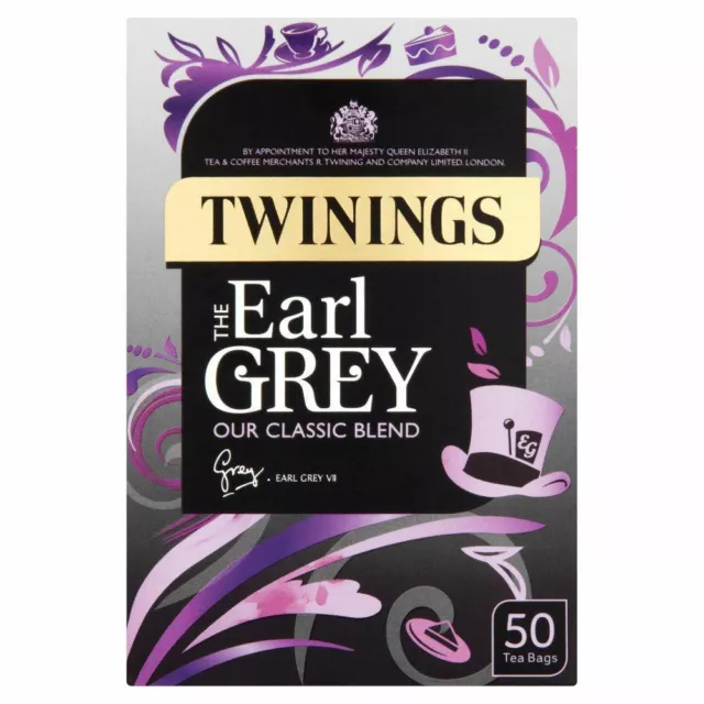 Twinings - Thé Earl Grey - lot de 4 boîtes de 50 sachets de thé