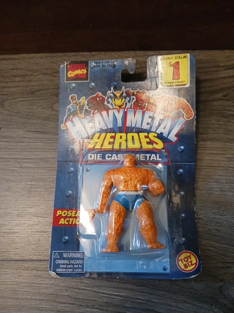 The Thing Toy Biz Marvel Heavy Metal Heroes 1997 Die-Cast Figure 2.5"