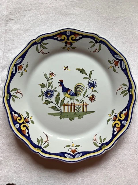 Assiette Ancienne Faience De Desvres, Décor Rouen, Bleu Et Blanc, Bon état Vintage