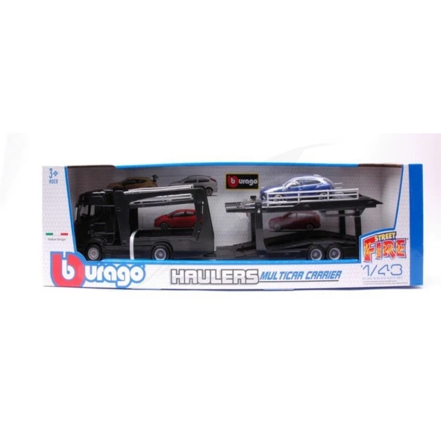 Bburago 1:43 Street Fire MULTICAR Carrier- Scania S730/PORSCHE