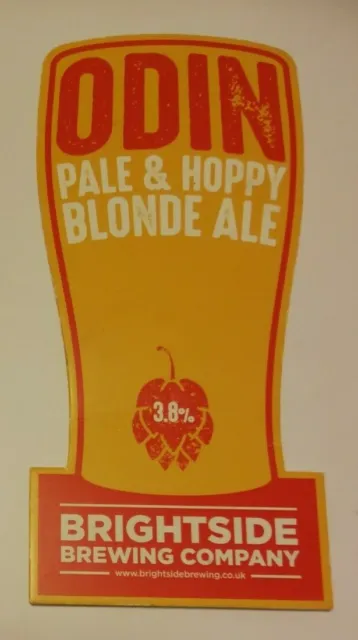 BRIGHTSIDE brewery ODIN real ale beer pump clip badge front Manchester