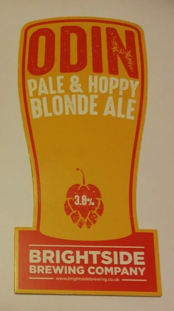 BRIGHTSIDE brewery ODIN real ale beer pump clip badge front Manchester