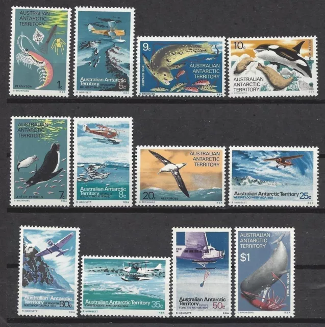 Australian ANTARCTIC Territory 1973 DEFINITIVES Set (12) Unhinged Mint SG 23-34