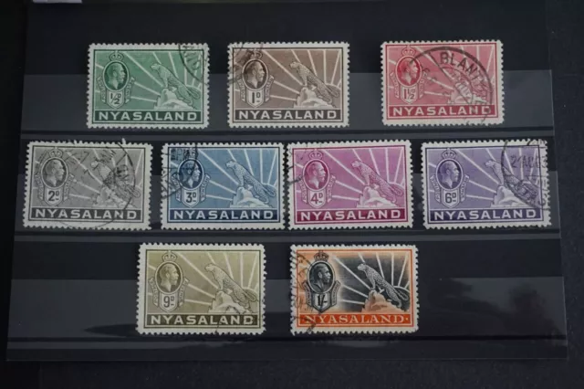 Nyasaland - 1934/35 Set of 9 Fine/CDS Used