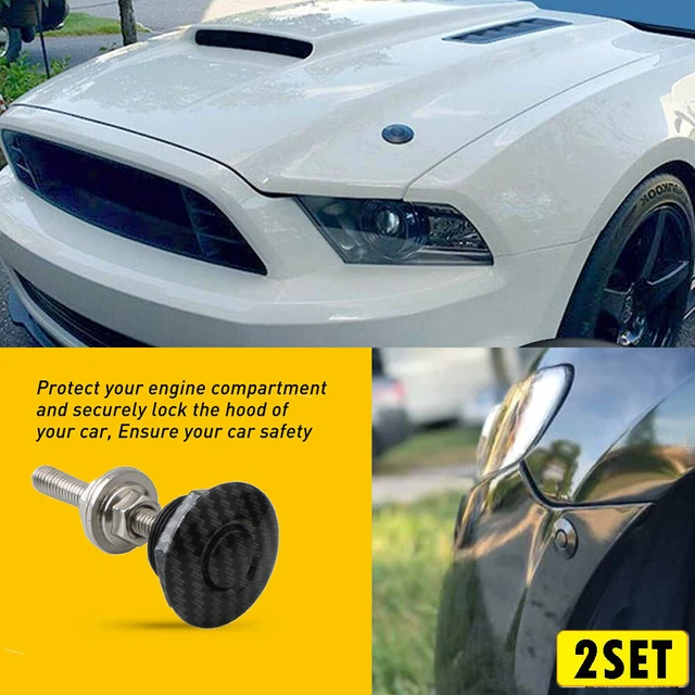 4X Button Push Quick Hood Release Bumper Car Latch Kit Bonnet Lock Pins Clip