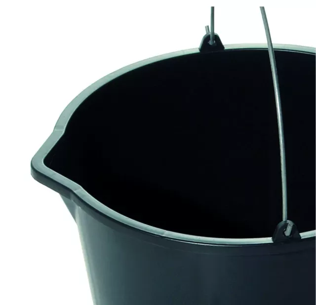 Plastic Bucket Black Heavy Duty Standard Builders Equestrian Various sizes 3